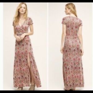 Cecilia Prado floral pink shimmer dress size XS